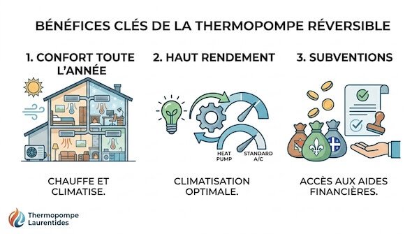 Thermopompe Reversible Chauffage et Climatisation